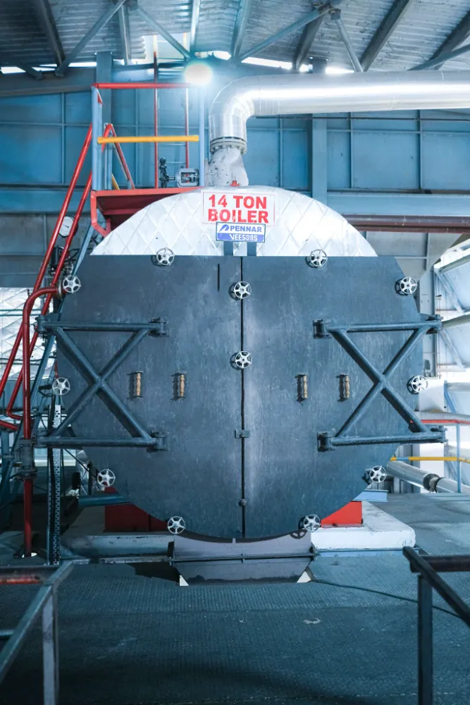 A 14-tonne boiler, fired on our own husk