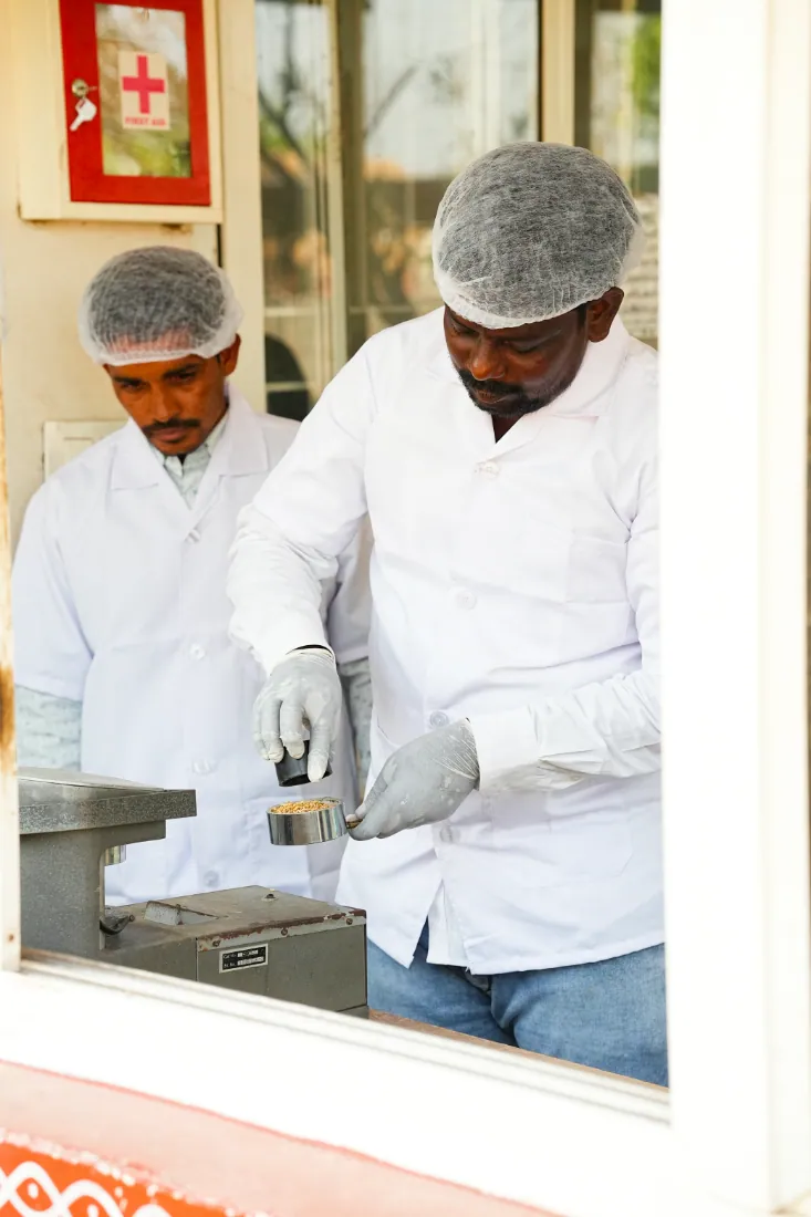 Moisture and grain testing in the mill lab